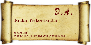 Dutka Antonietta névjegykártya